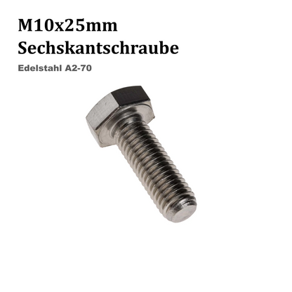 Sechskantschraube M10x25mm, Edelstahl A2-70