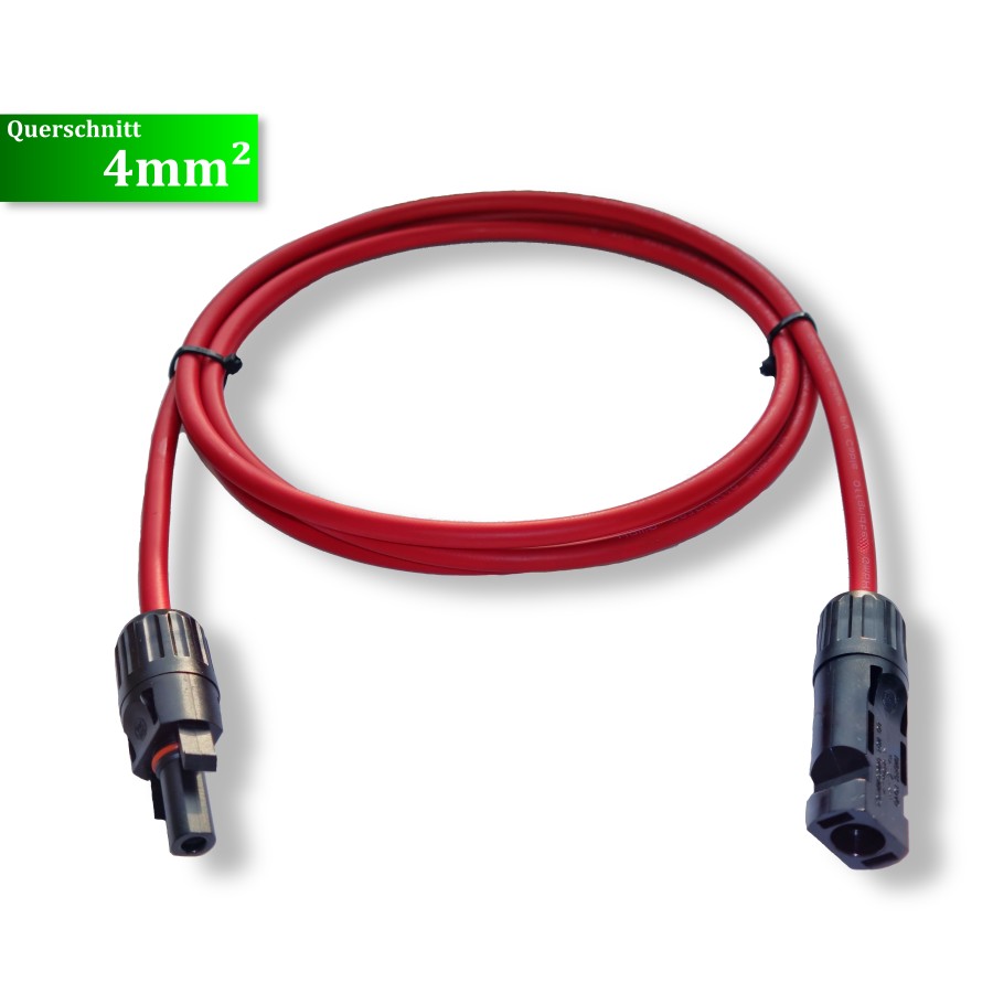 MC4 Solarkabel (Einzeln) mit Stecker, 4/6mm², 1-30 Meter