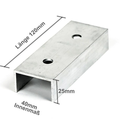 Schienenverbinder silber, für 40mm Schiene, 120 oder 200mm