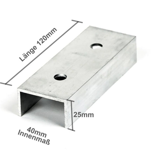 Schienenverbinder silber, für 40mm Schiene, 120 oder 200mm