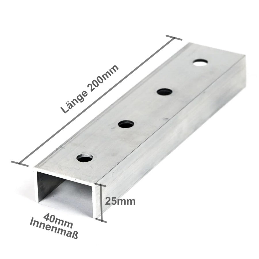 Schienenverbinder silber, für 40mm Schiene, 120 oder 200mm