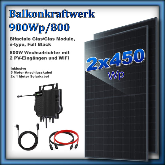 Balkonkraftwerk 900er "Duplex" Full Black Module